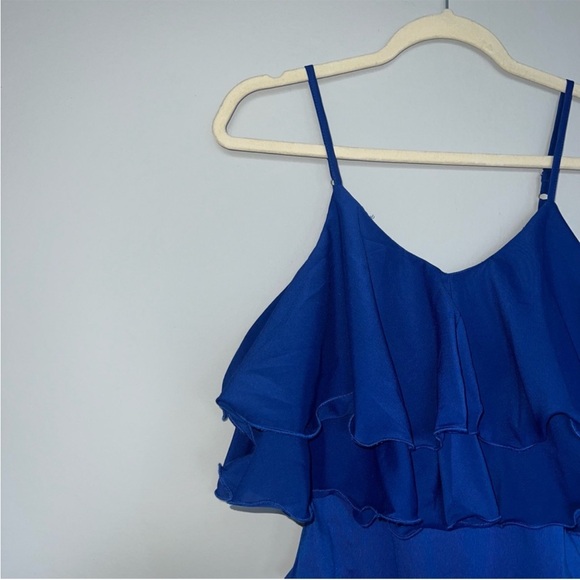 TCEC Double Layered Ruffle Hem Bodysuit | Blue | Size S | Women - Picture 2 of 7